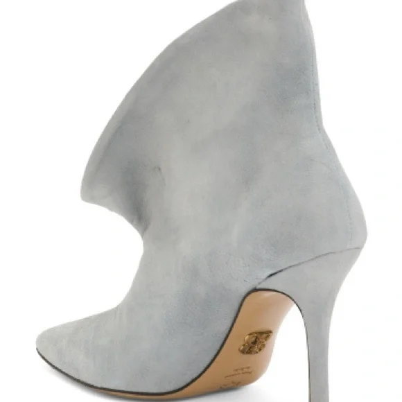 Beautiisole Chic Women's PowderBlue Heeled Boots, NEW - Picture 3 of 11